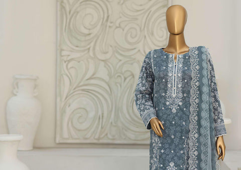 Premium Signature by HZ Textiles | Embroidered 3 Piece Unstitched Lawn Suit D-4