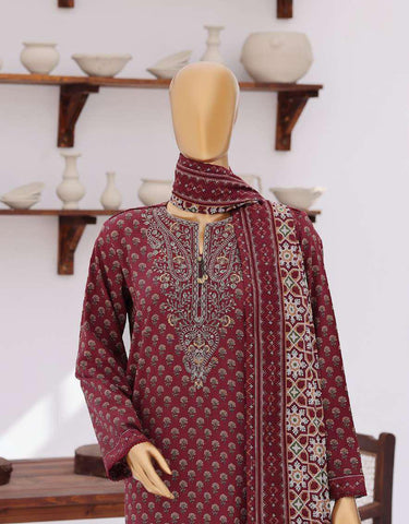 Premium Daily Wear by HZ Textiles | Embroidered Lawn 3 Piece Unstitched Suit D-2