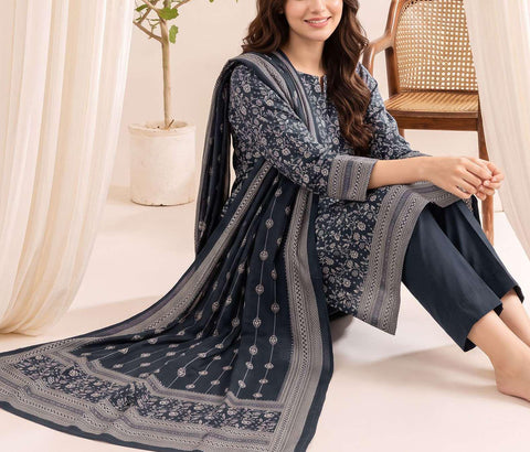 VS Textiles Pashmina Dhanak Printed Unstitched 3 Piece Suit D-14