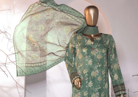 Premium Emb Cotton Lawn Shirt By HZ PEC-773