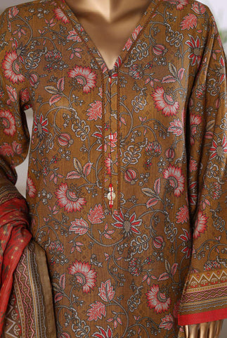 Sadabahar Printed Khaddar With Shimmer Ready To Wear 3Pc D-4