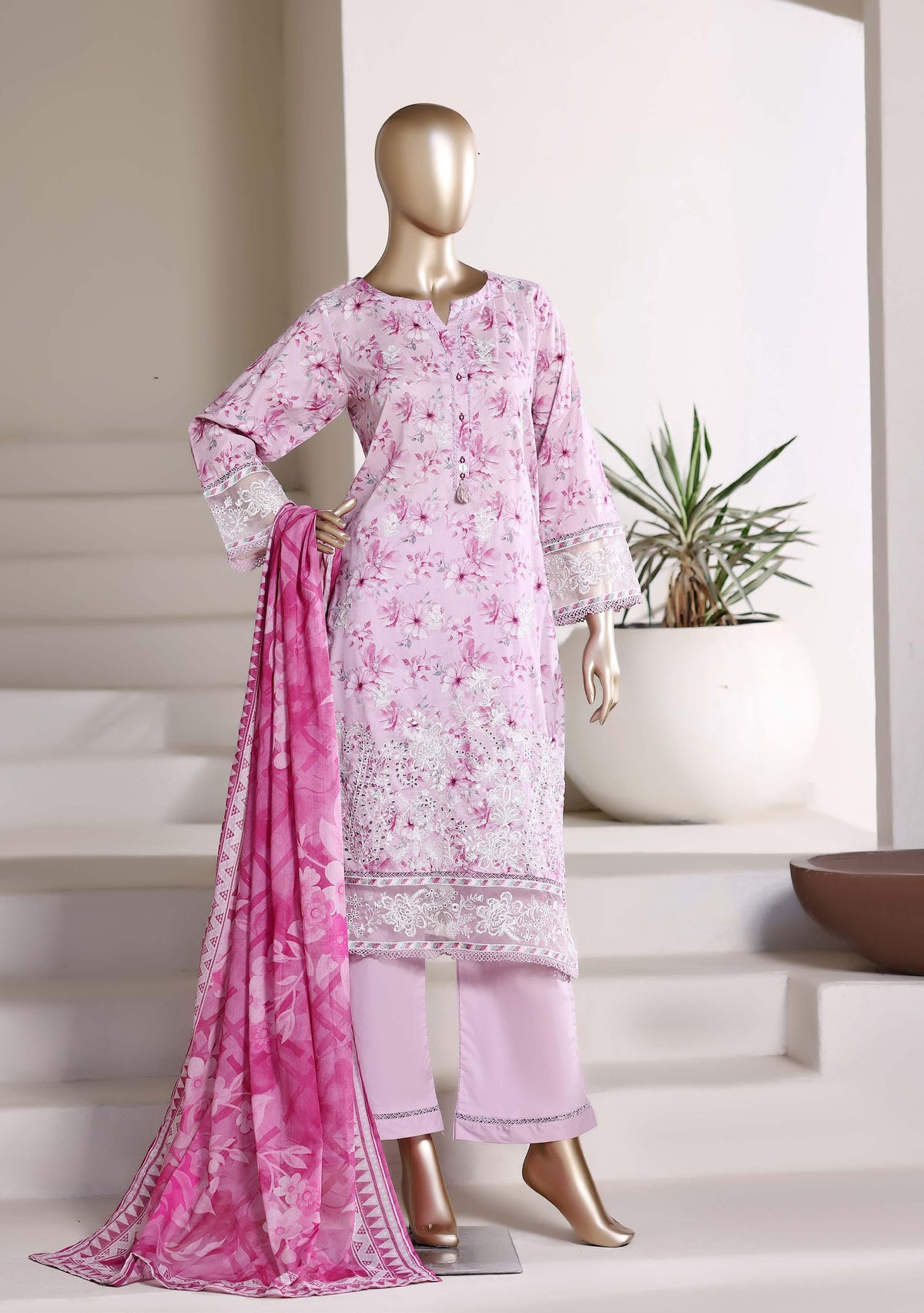 Sadabahar AMYRAH Vol-2 | Heavy Embroidered Lawn 3 Piece Stitched Suit D-6
