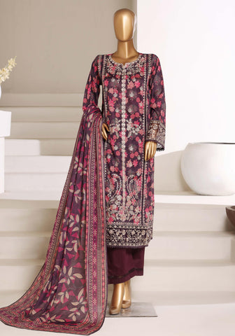 Luxury Lawn Signature  Heavy Embroidered 3 Piece Stitched Suit By Sadabahar D-6