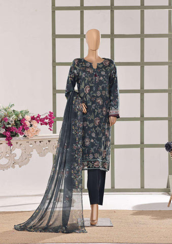 HZ Textiles – Mehak Slub Lawn Embroidered Collection Vol-02 D-3
