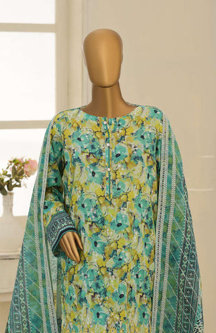 Premium Eid Edit by HZ Textiles | Embroidered 3 Piece Unstitched Lawn Suit D-2