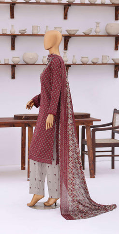 Premium Daily Wear by HZ Textiles | Embroidered Lawn 3 Piece Unstitched Suit D-2