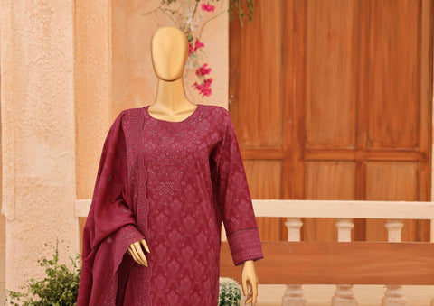Premium Venice by HZ Textiles | Festive Embroidered 3 Piece Unstitched Lawn Suit D-4