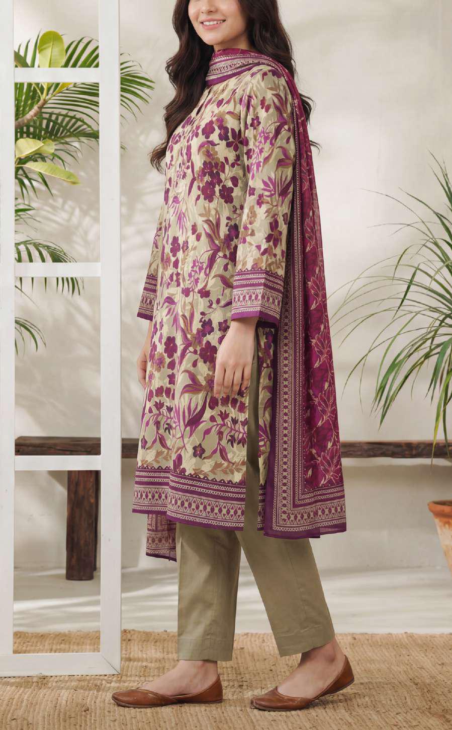 Daman Exclusive | Printed Lawn 3 Piece Unstitched Suit D-3