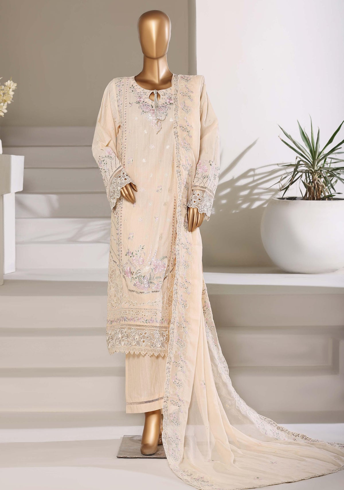 LUXURY EMBROIDERY LAWN FESTIVE 3PIECE STITCHED COLLECTION BY SADABAHAR D-1