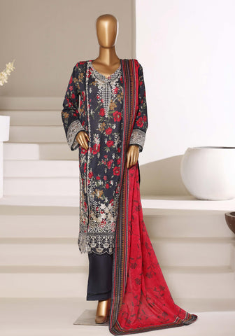 Luxury Lawn Signature  Heavy Embroidered 3 Piece Stitched Suit By Sadabahar D-1