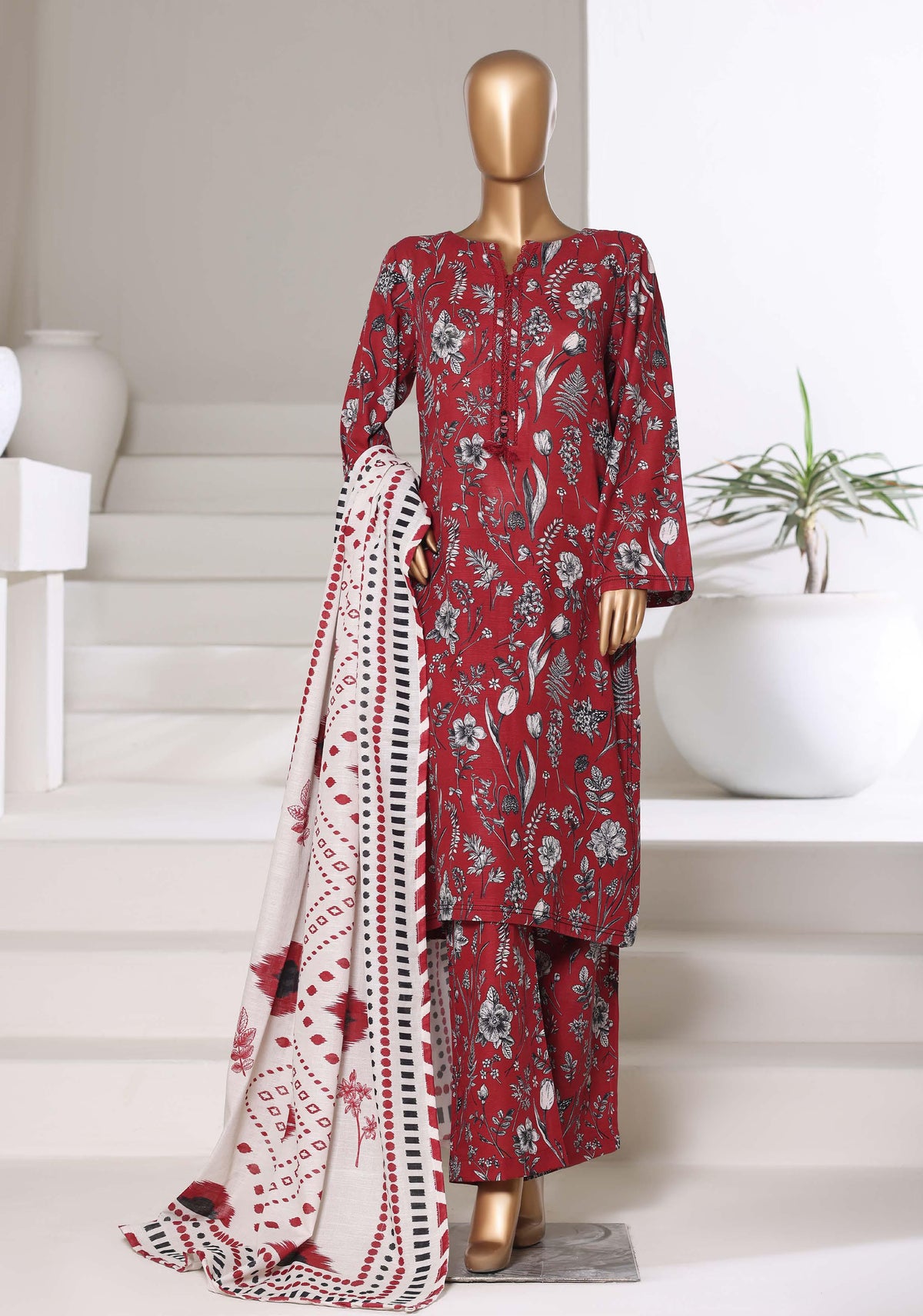 Printed Khaddar Vol-3 Stitched 3PC Collection By Sadabahar D-1