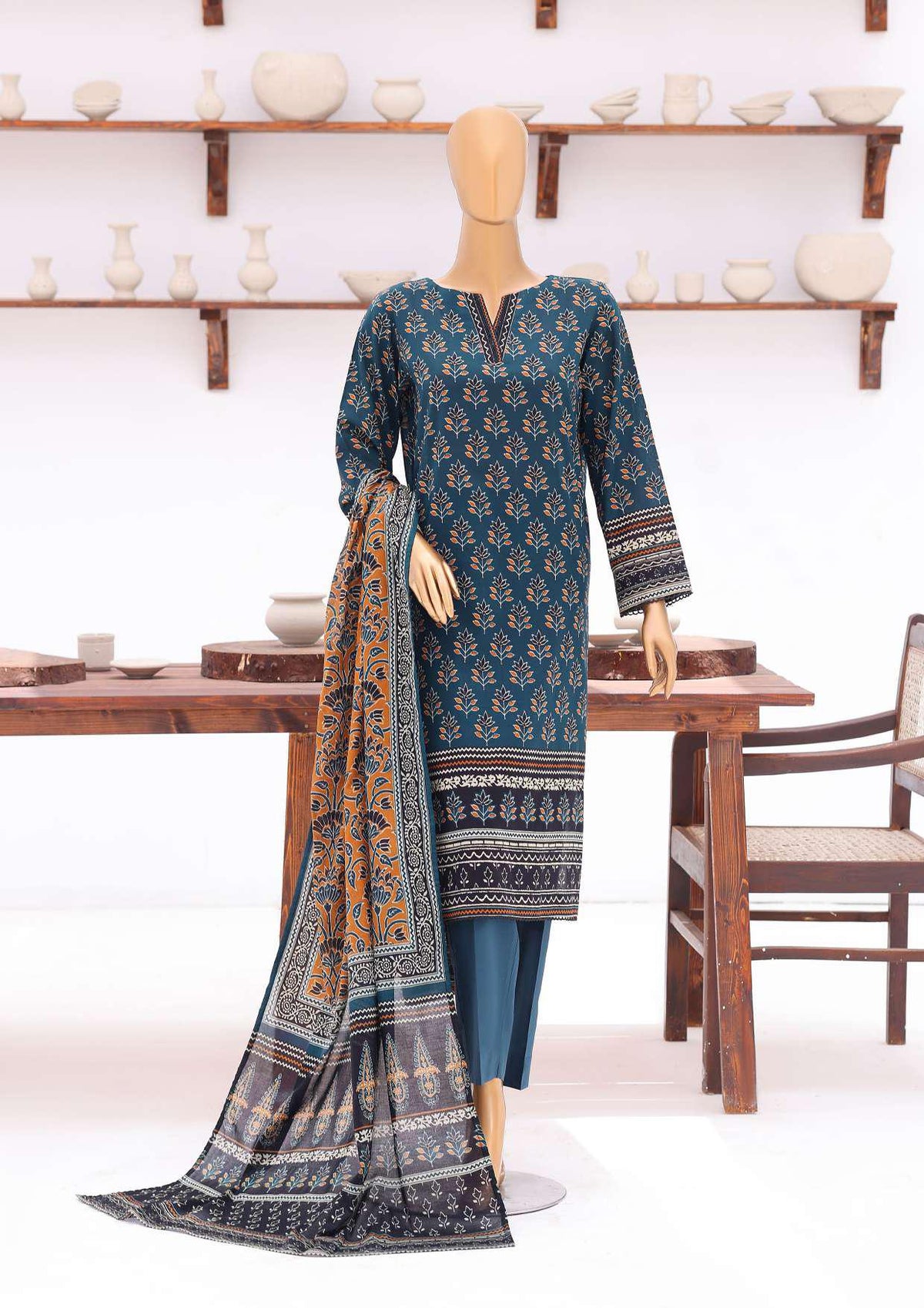 Platinum Jaipuri Prints by HZ Textiles | Digital Printed Lawn 3 Piece Unstitched Suit D-1