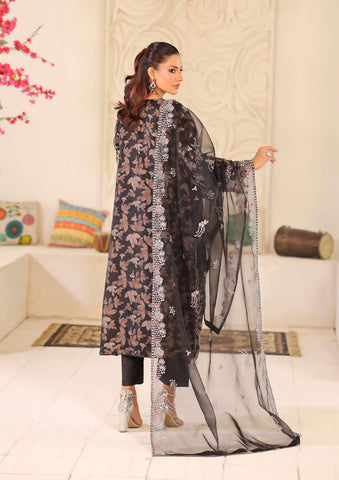 MUSHKIK | 4 Piece Semi-Stitched Embroidered Organza Collection D-1
