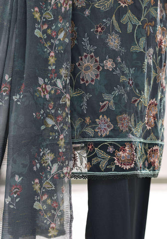 HZ Textiles – Mehak Slub Lawn Embroidered Collection Vol-02 D-3