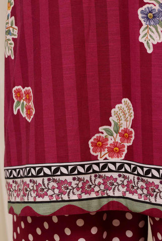 Sadabahar Printed Khaddar Stitched 3 Piece Suit D-6