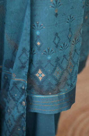 Valencia by HZ Textiles | Jacquard Embroidered 3 Piece Unstitched Suit D-2