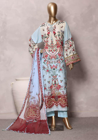 Sadabahar Printed Chamti Cotton | 3 Piece Stitched Kaftan Suit D-6