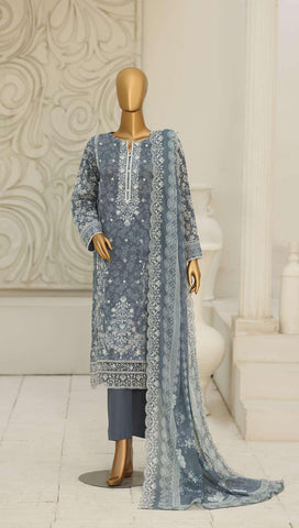 Premium Signature by HZ Textiles | Embroidered 3 Piece Unstitched Lawn Suit D-4