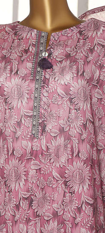 Asasa Digital Printed Emb Lawn Un Stitched 3 Pcs  HZ-1