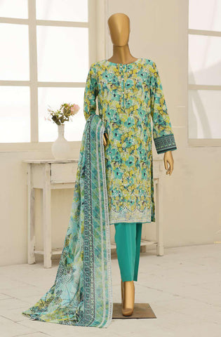 Premium Eid Edit by HZ Textiles | Embroidered 3 Piece Unstitched Lawn Suit D-2