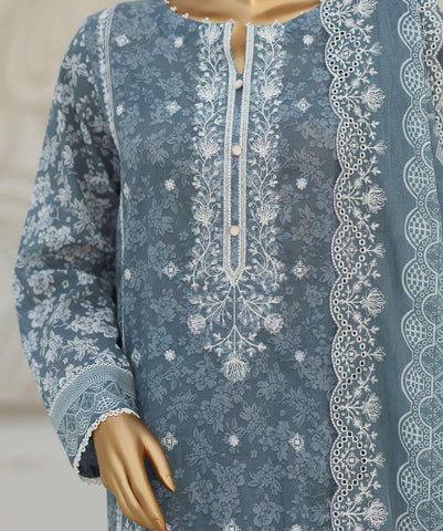 Premium Signature by HZ Textiles | Embroidered 3 Piece Unstitched Lawn Suit D-4