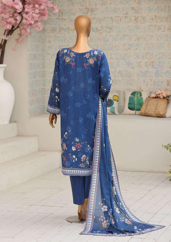 Premium Daily Wear by HZ Textiles Vol-5 | Embroidered Lawn 3 Piece Unstitched Suit D-2
