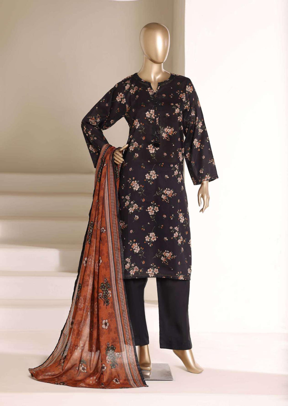 SADABAHAR Luxury Printed Lawn | 3 Piece Stitched Suit D-5