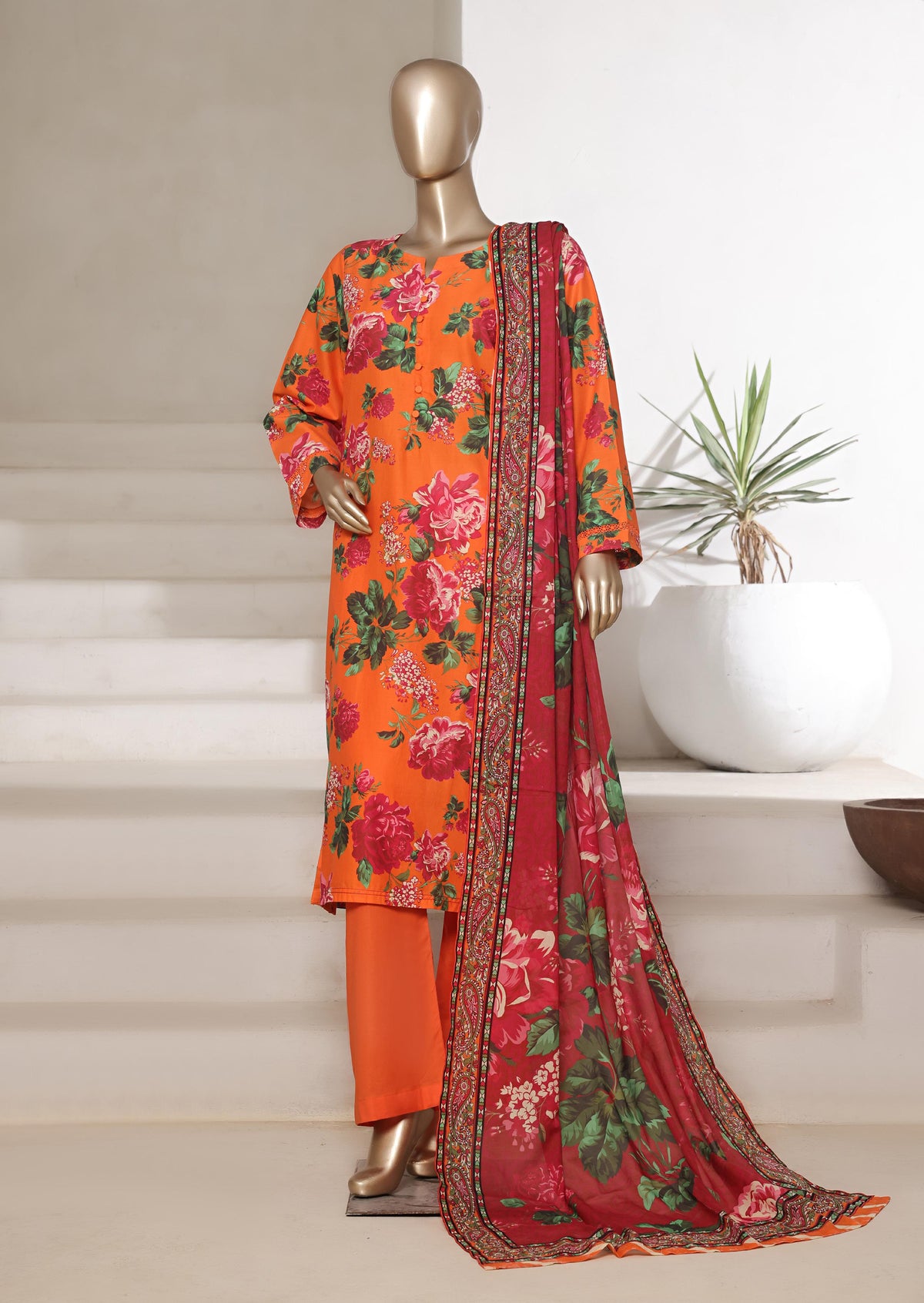 Printed Cambric Lawn Vol-01 By Sadabahar D-6