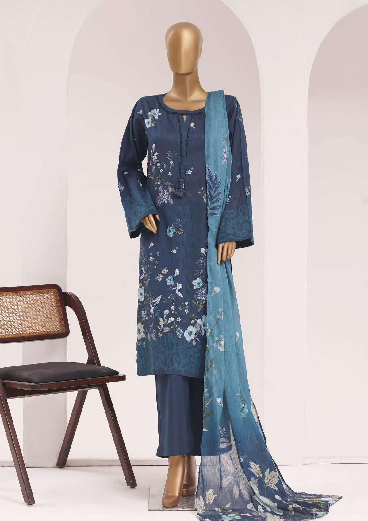 Sadabahar Printed Lawn Vol-10 | Digital Printed Lawn 3 Piece Stitched Suit D-7