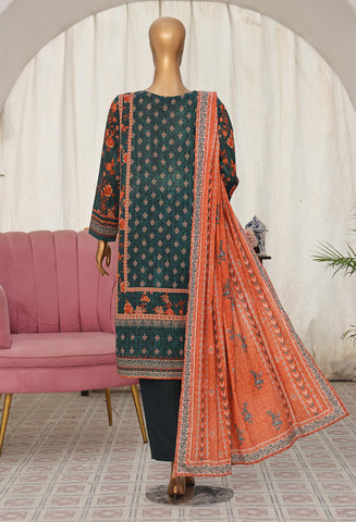 HZ Vital Prints Slub Lawn Dupatta  D-02