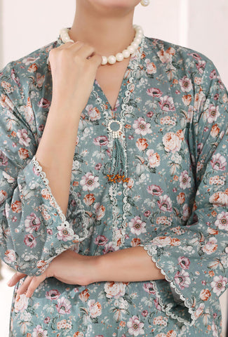 AIZAL | Digital Printed 2 Piece Stitched Lawn Suit D-7