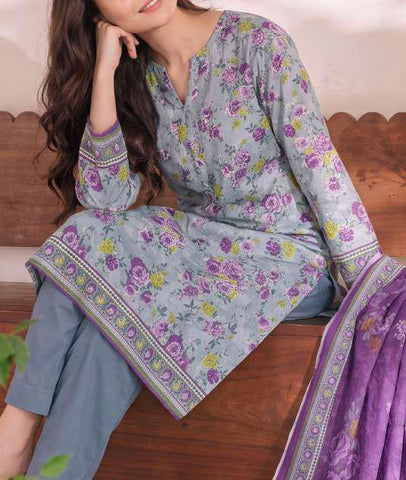 Daman Exclusive by VS Textiles | Printed Cambric 3 Piece Unstitched Suit D-4