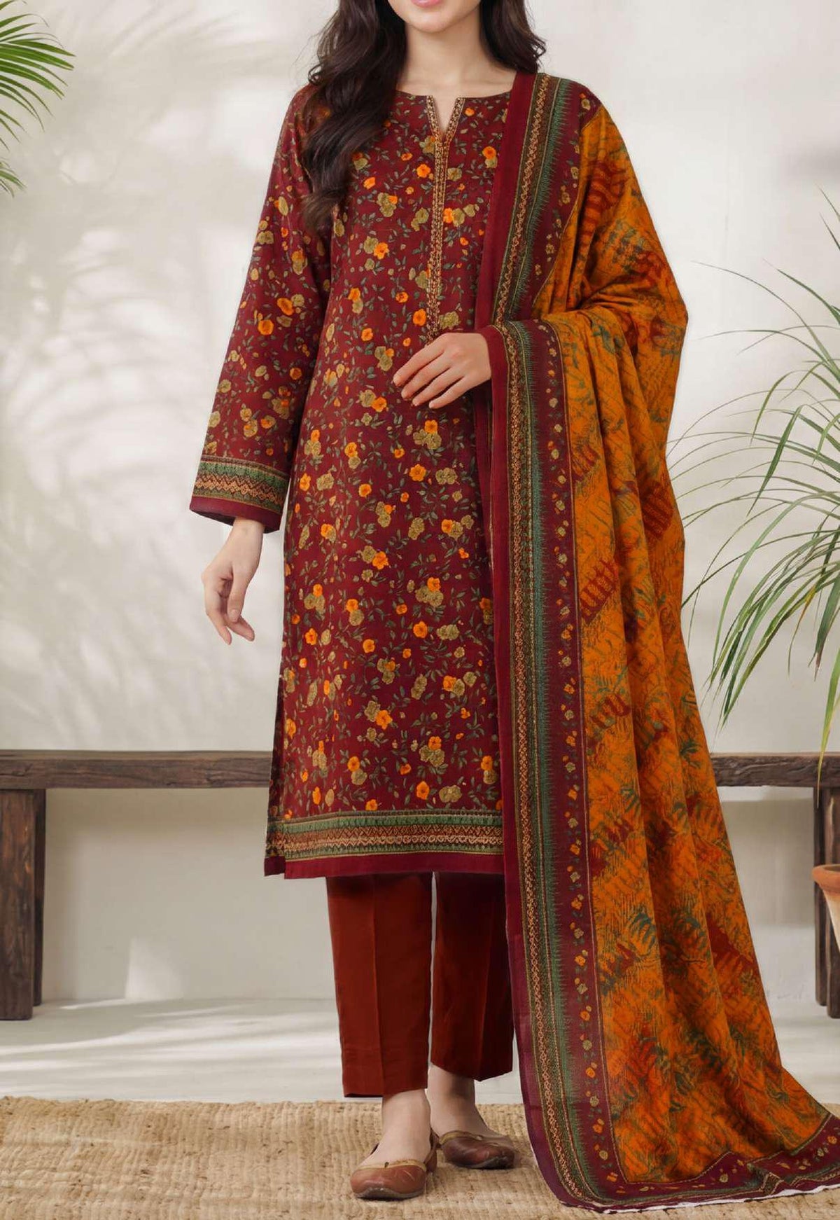 Daman Exclusive | Printed Lawn 3 Piece Unstitched Suit D-4