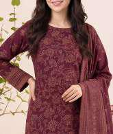 VS Textiles Pashmina Dhanak Printed Unstitched 3 Piece Suit D-15