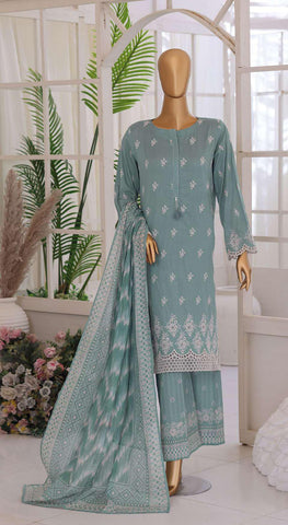 Oriental Printkari by HZ Textiles | Embroidered 3 Piece Unstitched Lawn Suit D-7