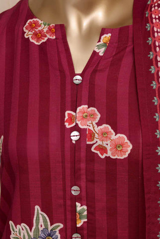 Sadabahar Printed Khaddar Stitched 3 Piece Suit D-6