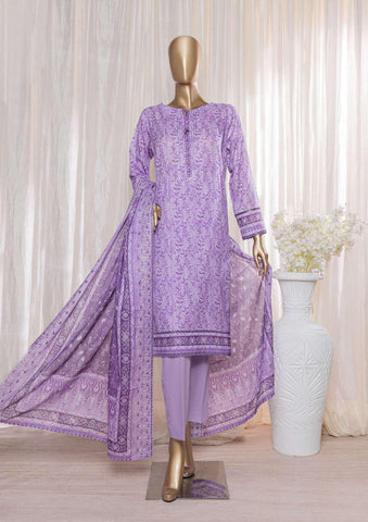 HZ Rimjhim Lawn Emb Cutwork Dupatta Coll"24 REC-127