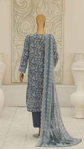 Premium Signature by HZ Textiles | Embroidered 3 Piece Unstitched Lawn Suit D-4