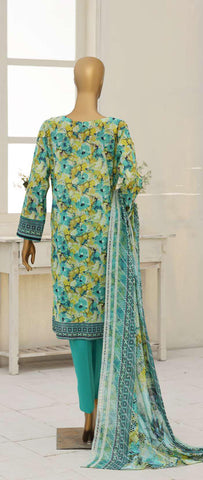 Premium Eid Edit by HZ Textiles | Embroidered 3 Piece Unstitched Lawn Suit D-2