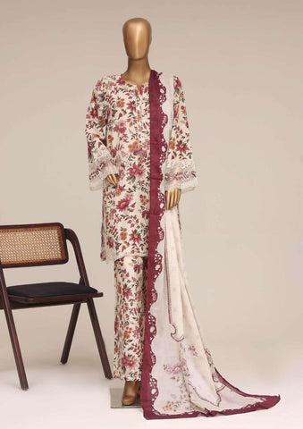 Malika by Sadabahar Vol-4 | Festive Embroidered Lawn 3 Piece Stitched Suit D-3