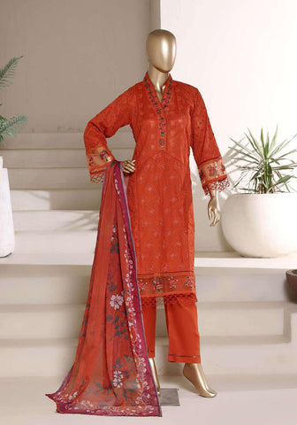 Multi Chickenkari by Sadabahar | Heavy Embroidered Lawn 3 Piece Stitched Suit D-6