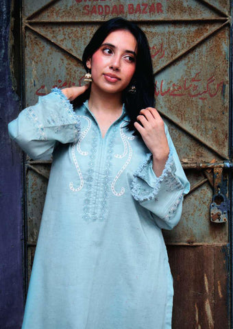 ANDAAZ 2 Piece Stitched Embroidered Textured Naps Cotton Suit D-3