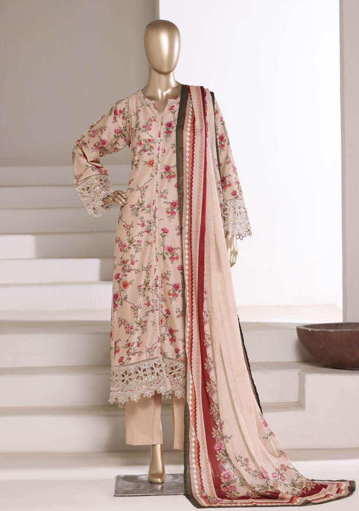 Sadabahar Festive Embroidered Lawn Stitched 3 Piece Suit D-6