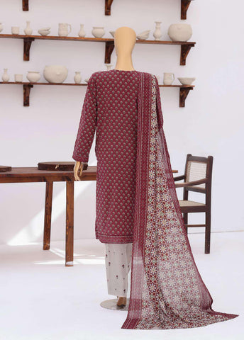 Premium Daily Wear by HZ Textiles | Embroidered Lawn 3 Piece Unstitched Suit D-2