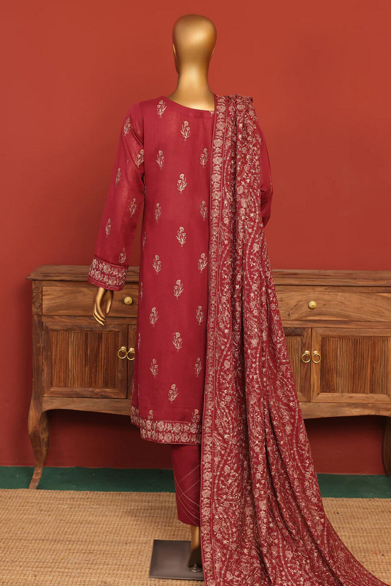 HZ Textiles Embroidered Karandi Coll'23 With Embroidered Shawl D-06