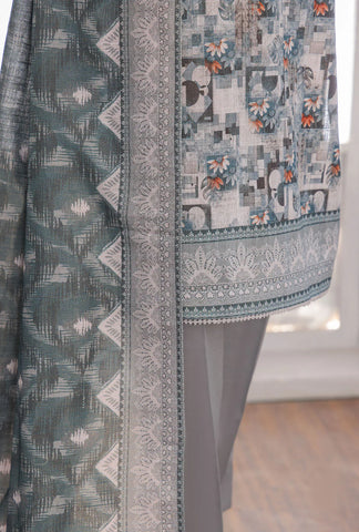 PREMIUM KHADDAR CHIMKI PRINTED 3PC UNSTITCHED COLL BY HZ D-1