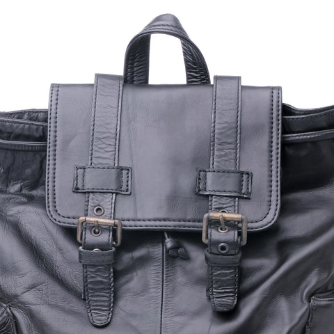 Leather Backpacks By JILD Leather Backpack Travel Laptop Office Bag-Granite Black