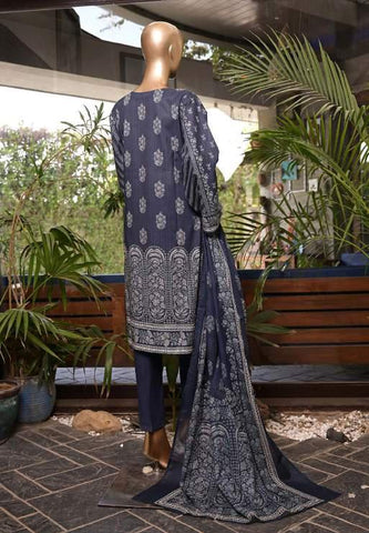 Binsaeed Lawn Stitched Affifa Embroidered Collection'23 D-01