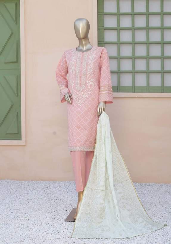 Binsaeed Lawn Stitched Affifa Embroidered Collection'23 D-02