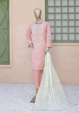 Binsaeed Lawn Stitched Affifa Embroidered Collection'23 D-02